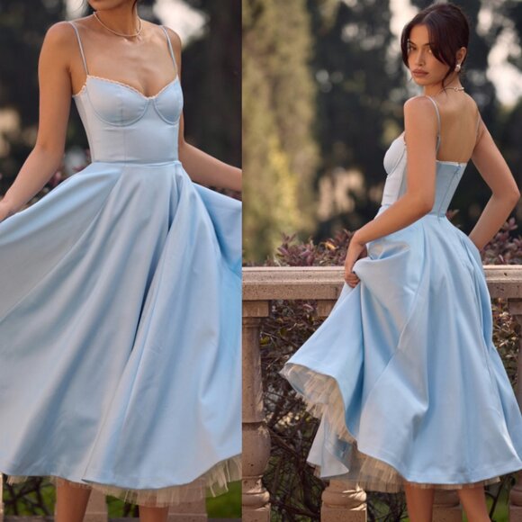 HOUSE OF CB 'Mademoiselle' Cinderella Blue Tulle Midi Dress NWOT - Picture 5 of 12